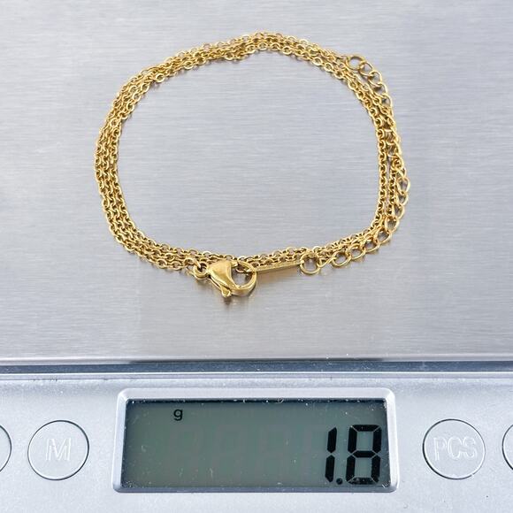 Vintage Gold-Tone Stainless Steel Cable Chain Necklace 16–18" Adjustable - Picture 3 of 3